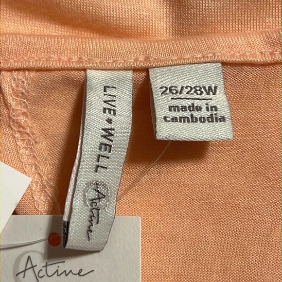 CATO Active womens sz 26/28W activewear top floral peach 3/4 sleeves cutout back - Picture 11 of 14